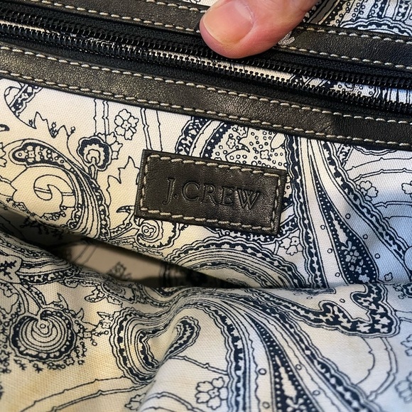 J. Crew Black Leather Satchel Handbag - Picture 6 of 11